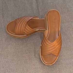 Madewell Tan Slide Sandals